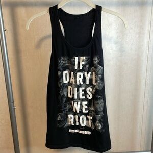 The Walking Dead AMC Black Halter Tank Top "If Daryl dies, we Riot" No tag